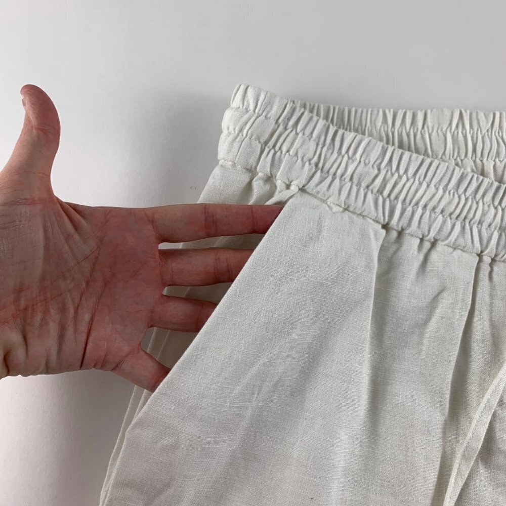 J. Crew White Linen High Rise Ankle Pant 10 - Picture 3 of 7